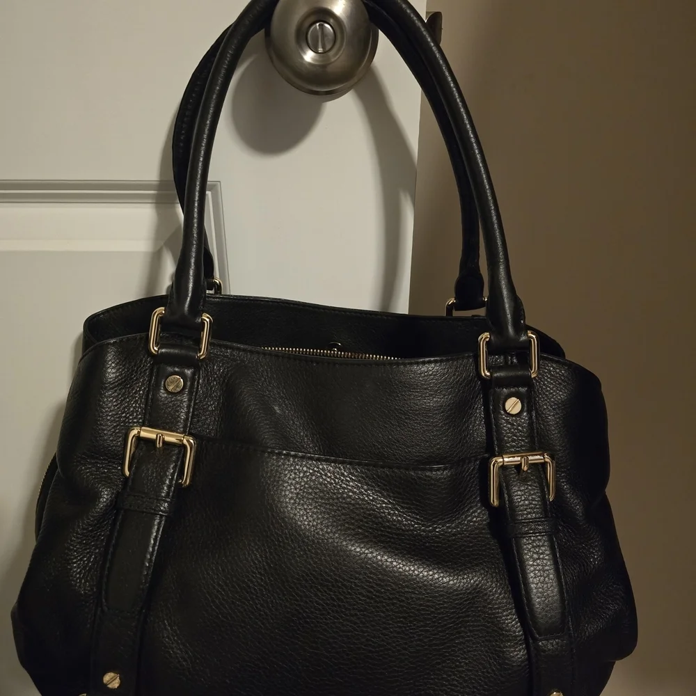 Michael Kors Black Tote with Gold Accents